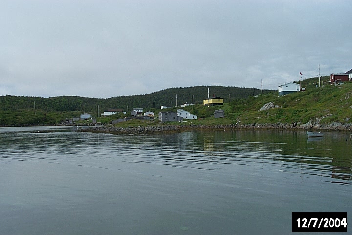 The Grandois waterfront, showing a flat point of land used for fish processing.